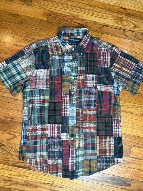 Ralph Lauren Other - Ralph Lauren Polo Men’s Lg Plaid Madras Patchwork Button Down Vintage Shirt